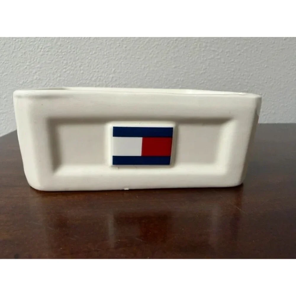 Vintage 1998 Tommy Hilfiger Ceramic Soap Dish Preppy Bathroom Decor